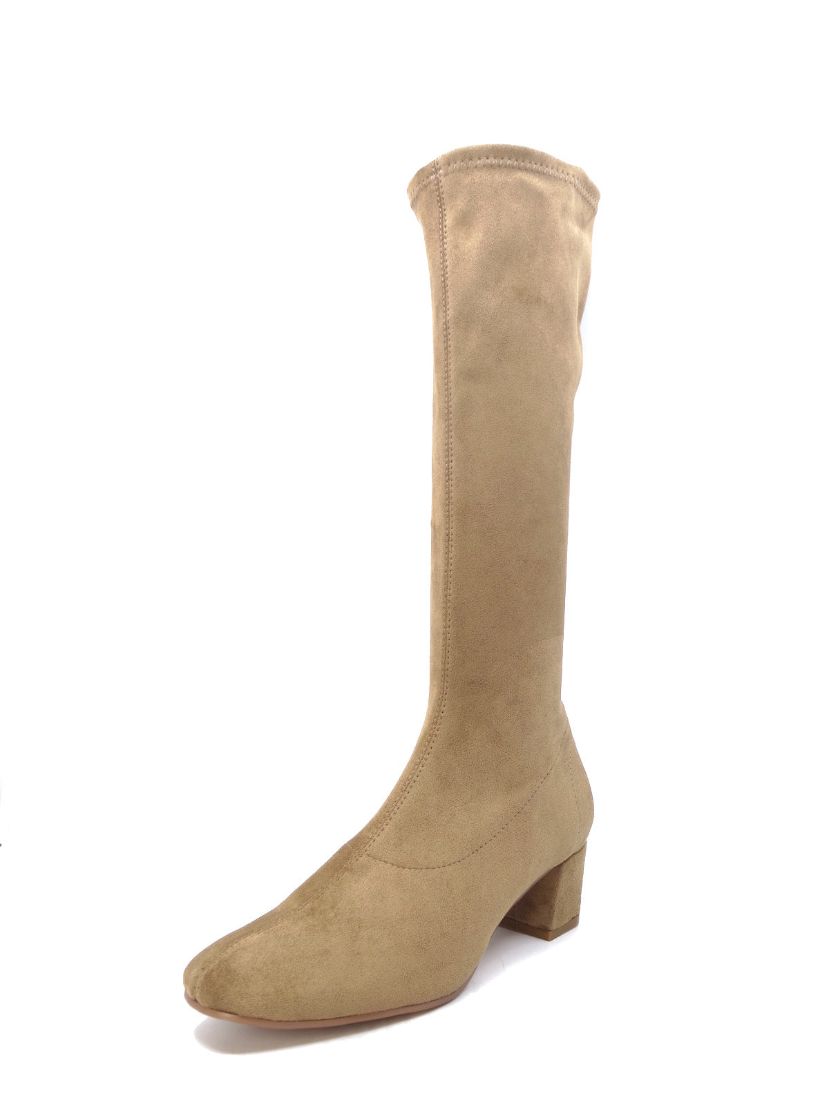 Django & Juliette Hayleys Camel Stretch Microsuede