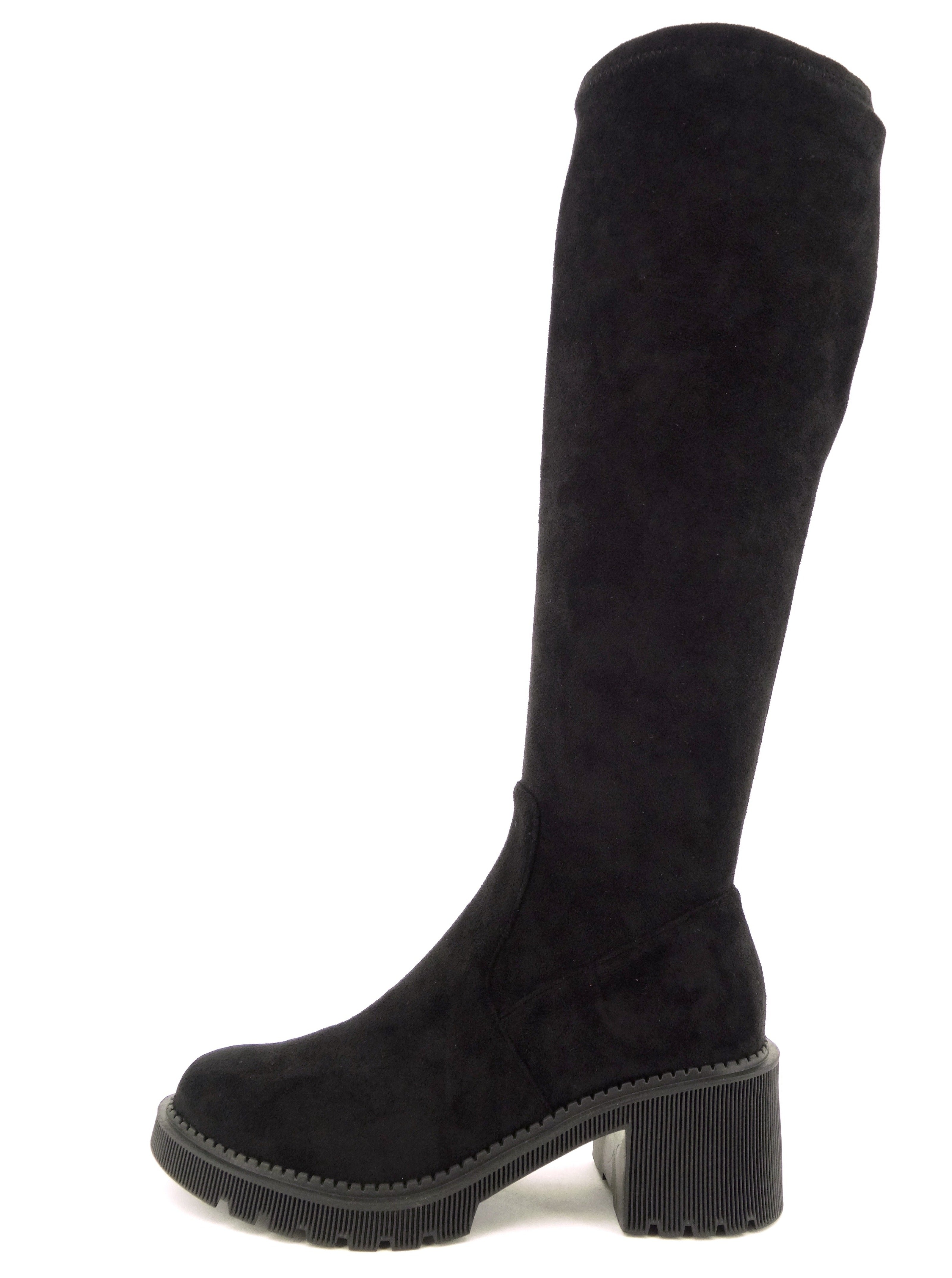 Django & Juliette Zina Black Stretch Microsuede