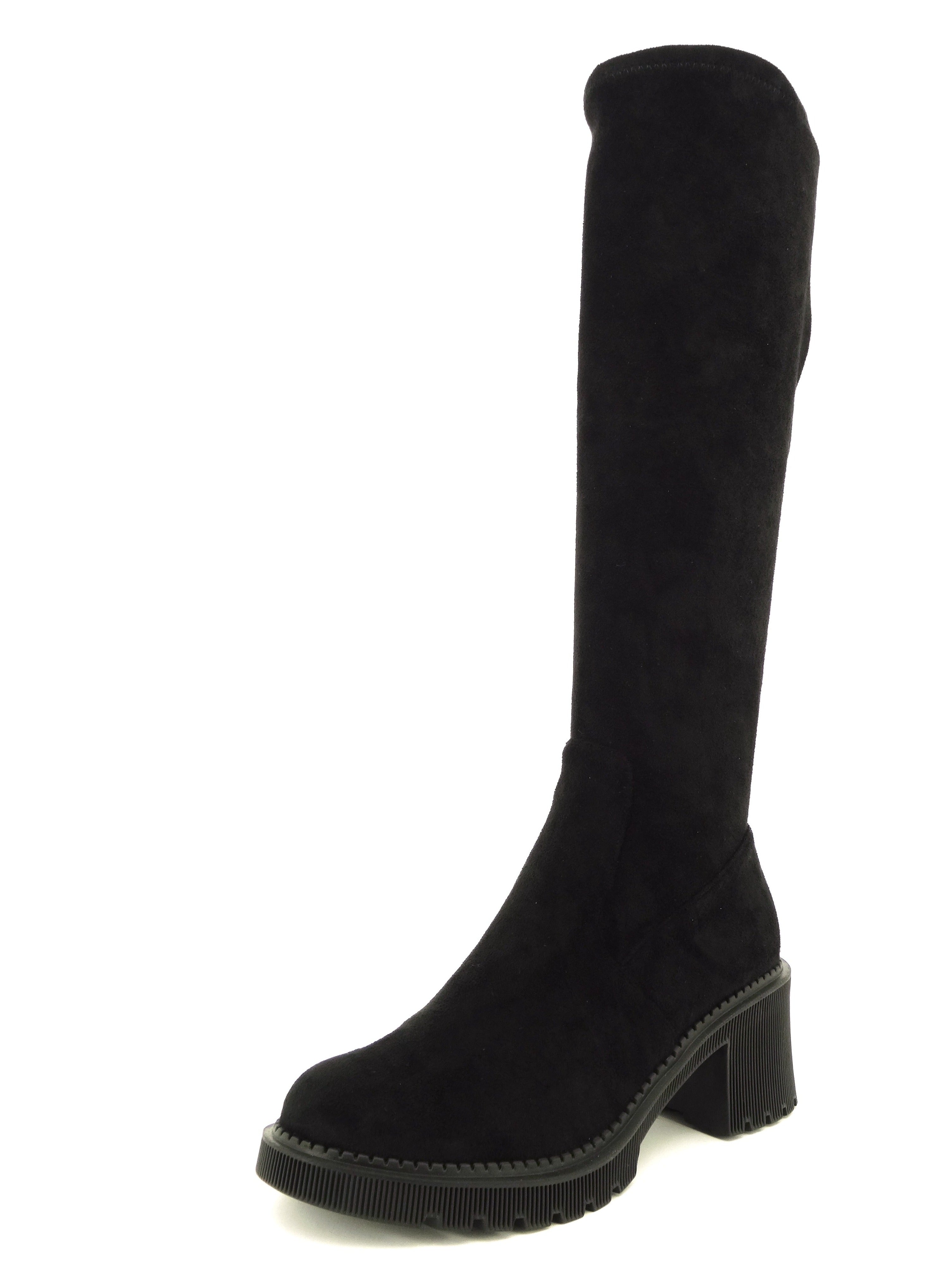 Django & Juliette Zina Black Stretch Microsuede