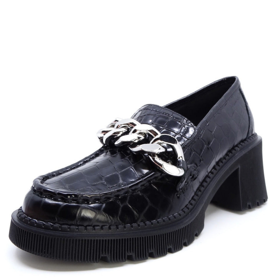 Django & Juliette Zusak Black Croc Leather