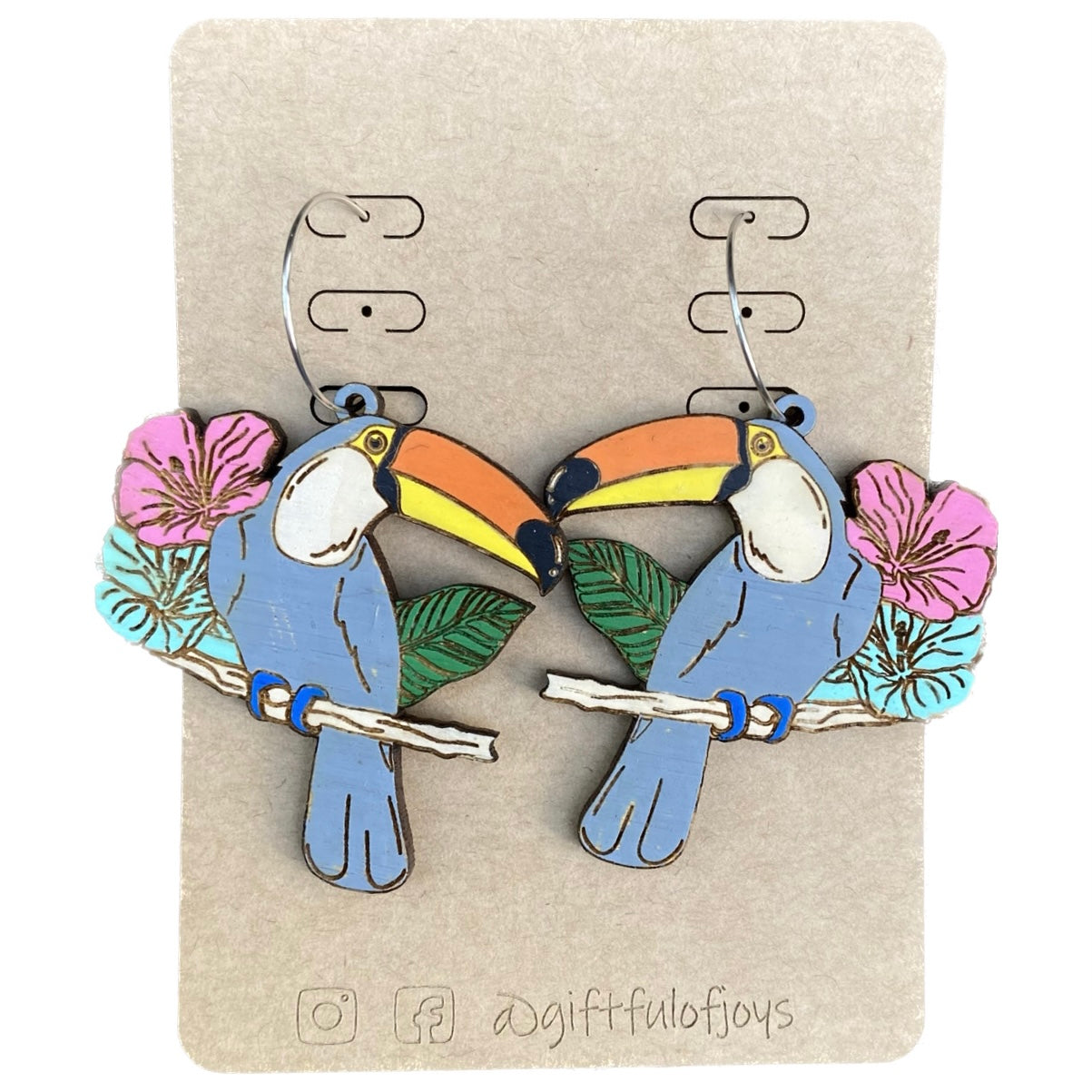 Giftful of Joys Toucan & Flower Hoops