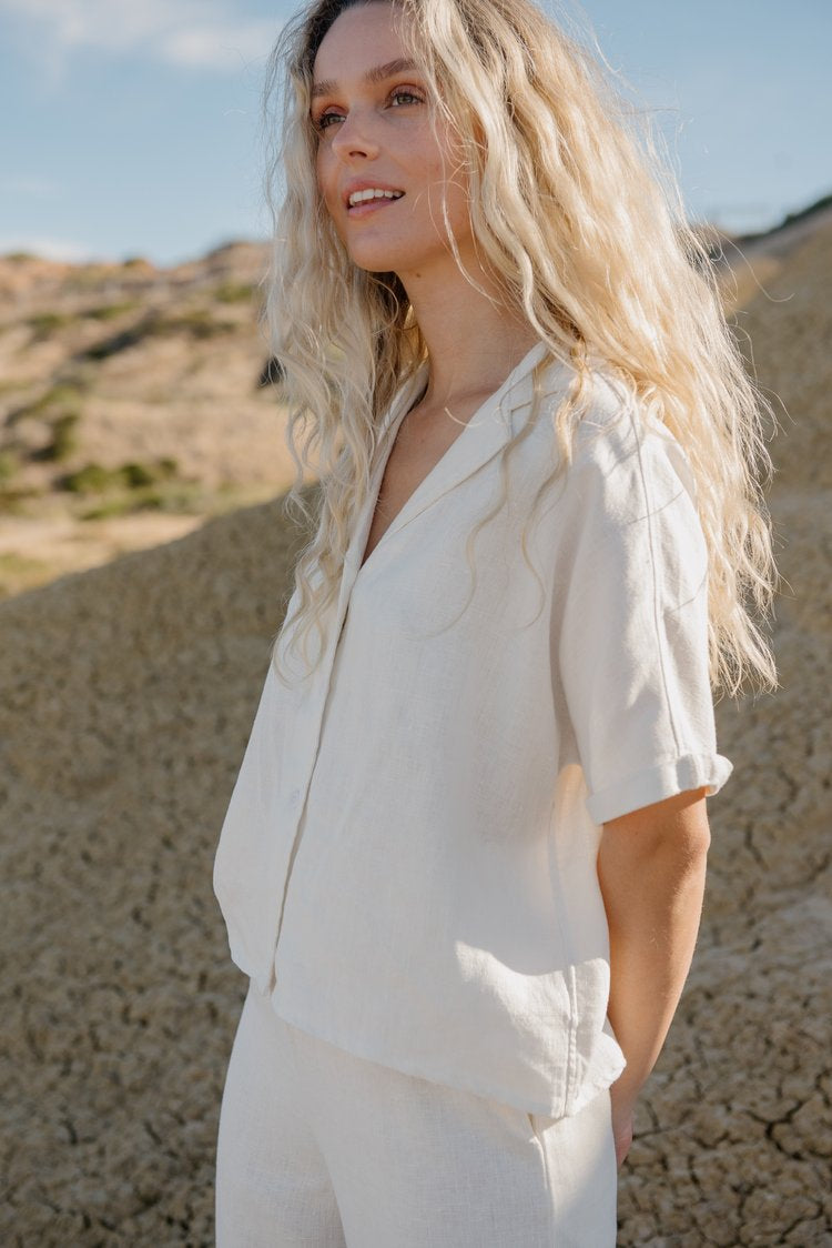 Hemp Clothing Australia Resort Shirt Natural White