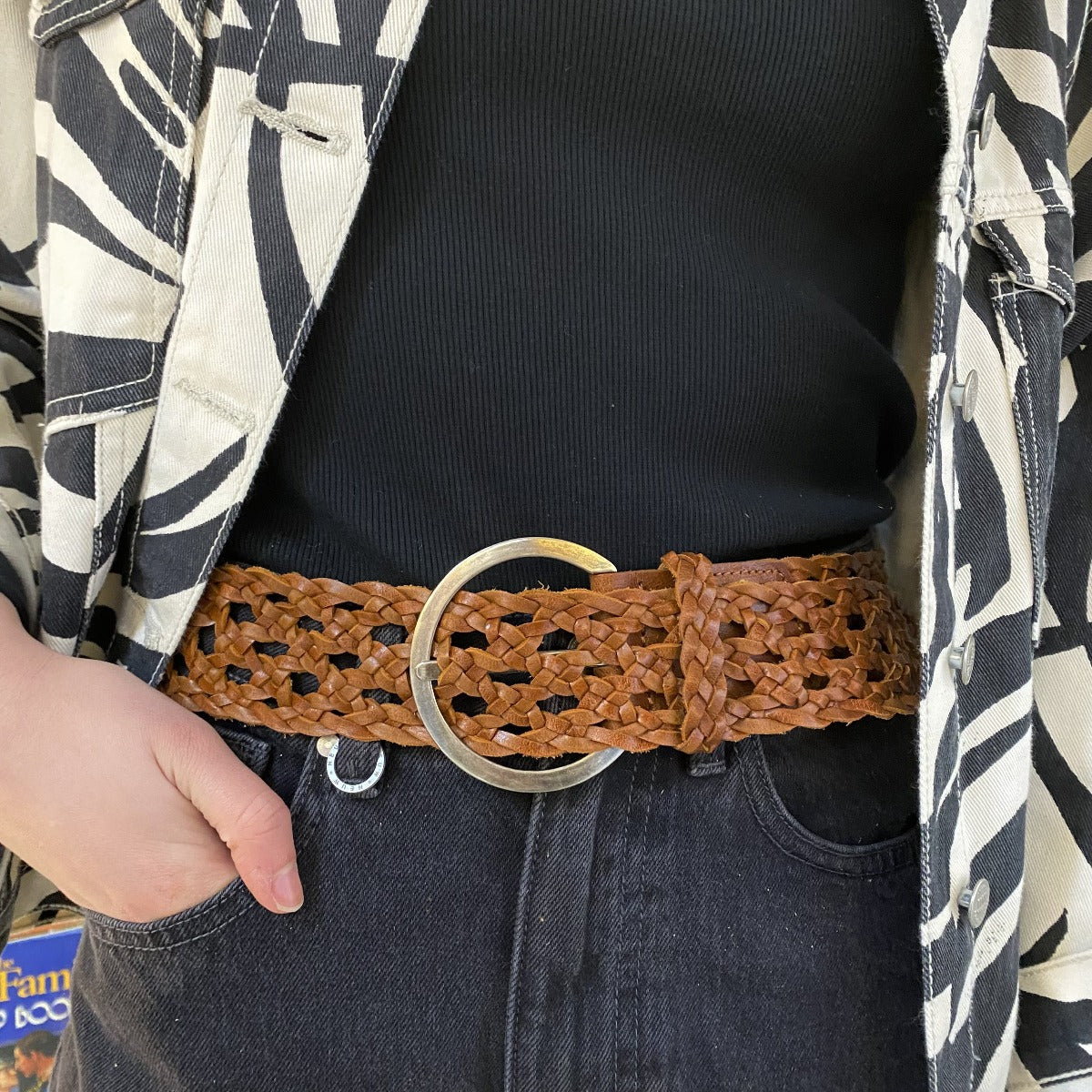 Loop Leather Co Boston Braid Belt Dark Tan