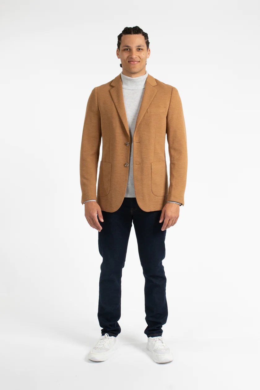 James Harper JHJ80 Textured Twill Blazer Tobacco