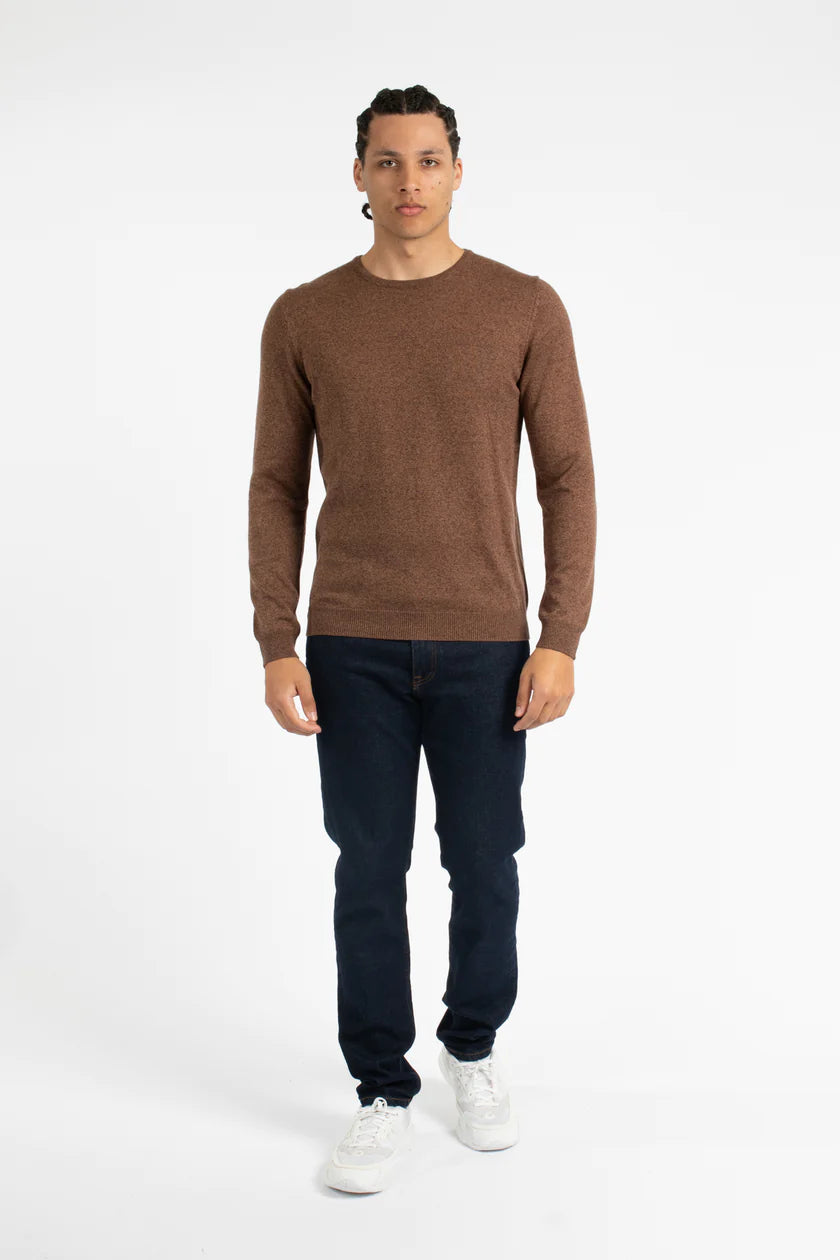 James Harper JHK38 Crewneck Knitwear Mocha