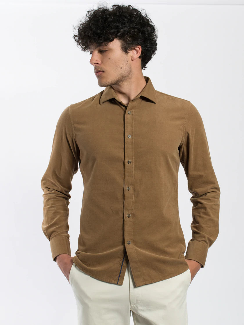 James Harper JHS426 L/S Corduroy Tan