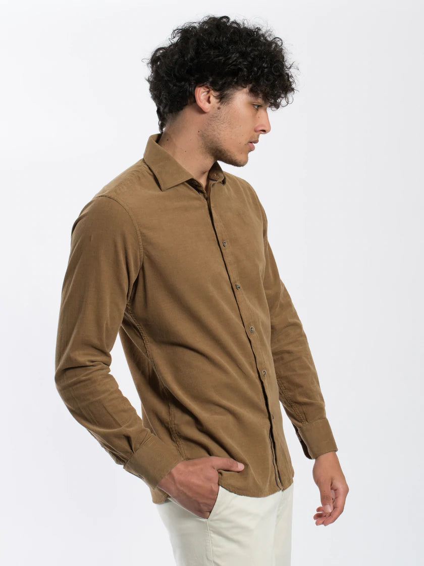 James Harper JHS426 L/S Corduroy Tan