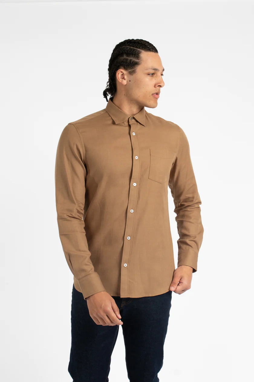 James Harper JHS495 Twill Cotton Tencel Tobacco