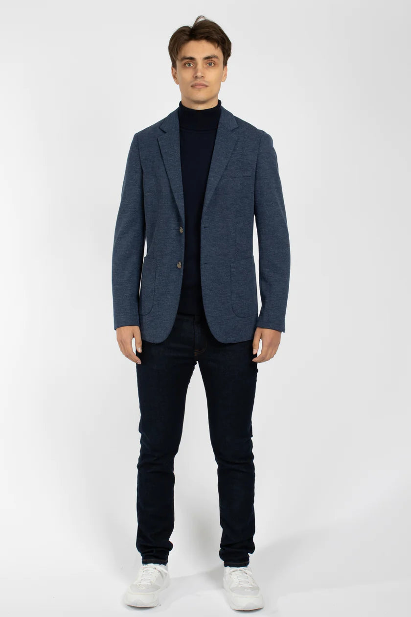 James Harper JHJ80 Textured Twill Blazer Navy