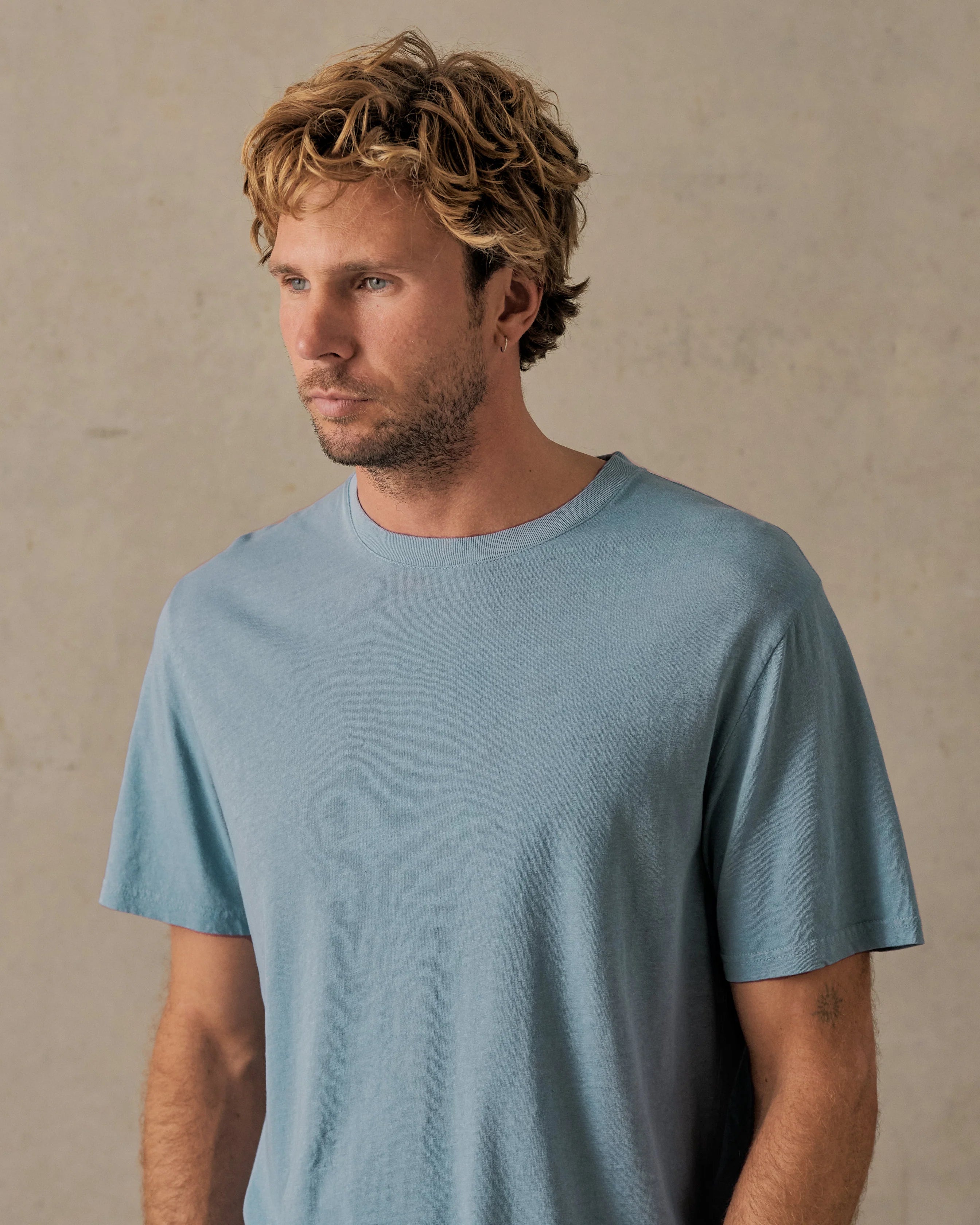 McTavish Relaxed Hemp Tee Antique Blue