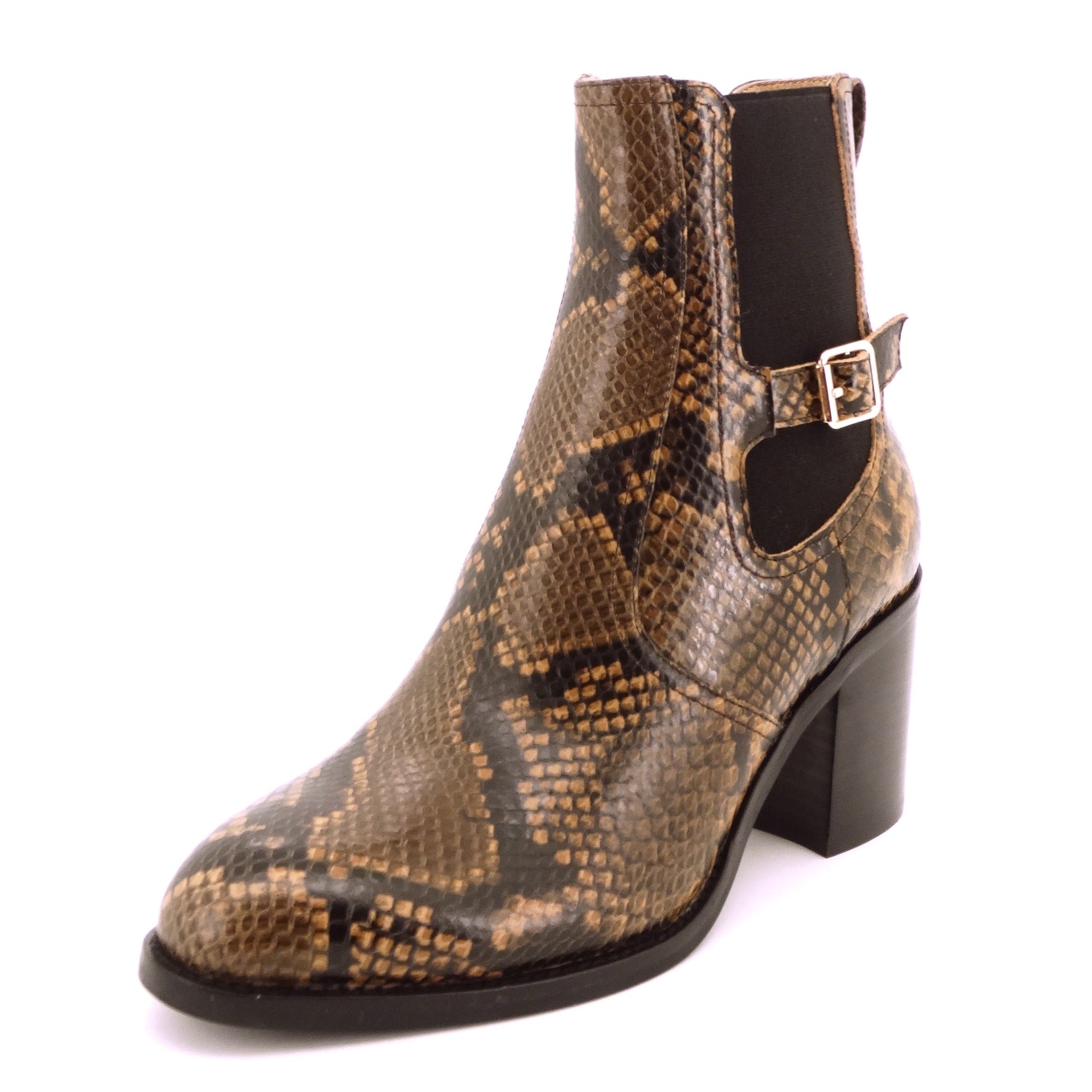 Mollini Cloeys Tan/Black Snake Print Leather