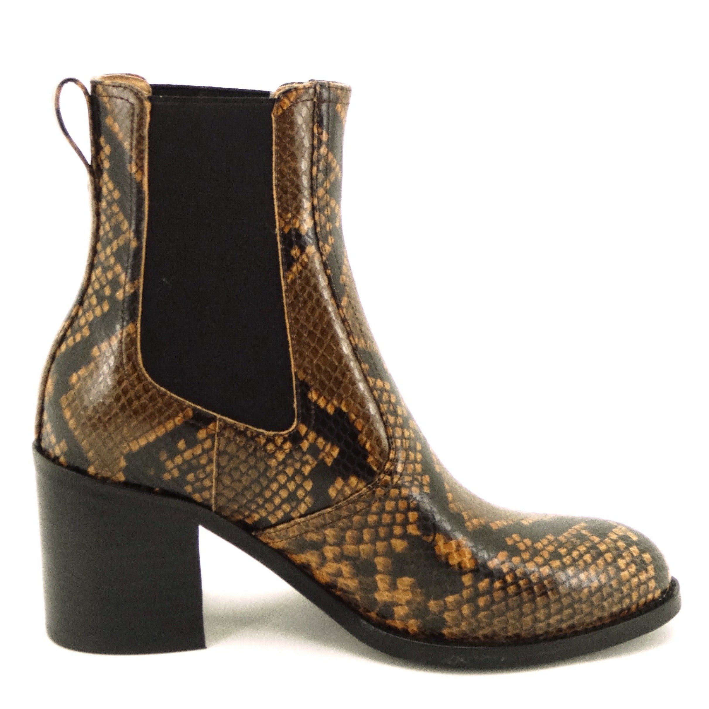 Mollini Cloeys Tan/Black Snake Print Leather