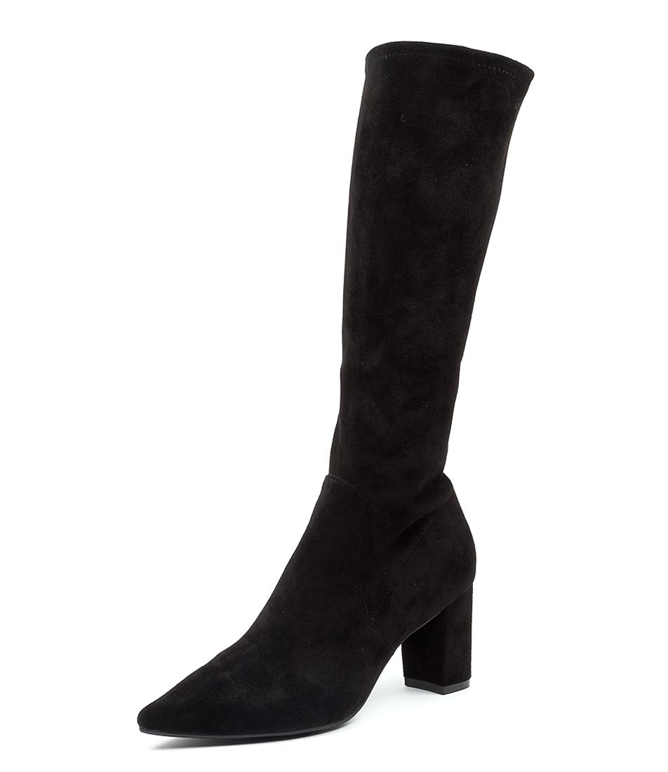 Django & Juliette Norass Black Stretch Microsuede