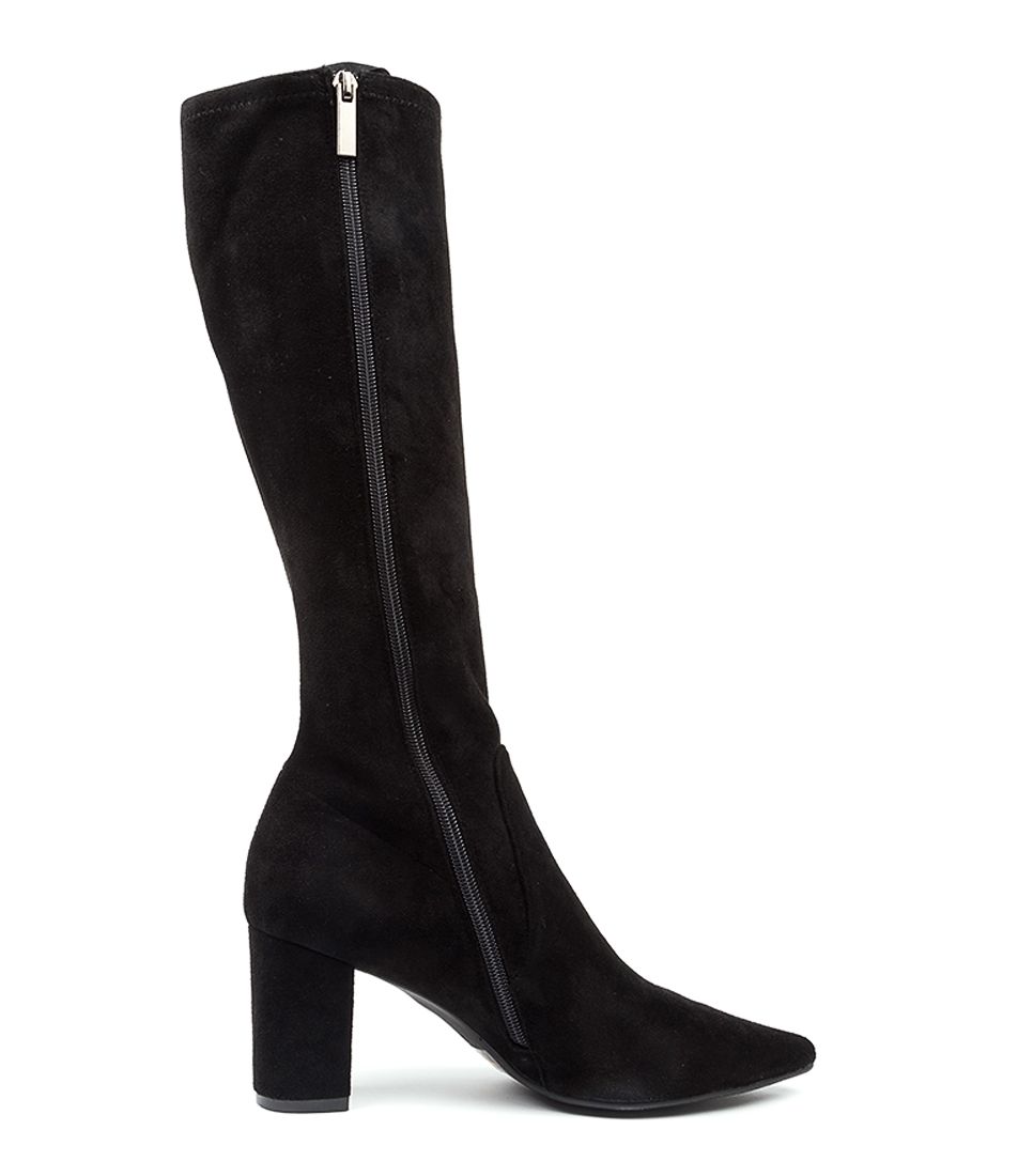 Django & Juliette Norass Black Stretch Microsuede