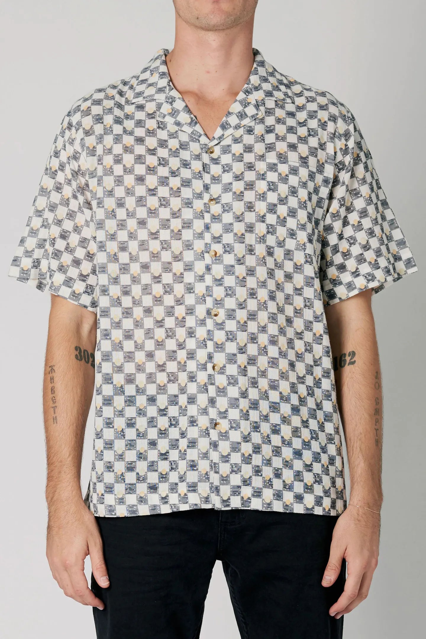 Rollas Bowler Check Shirt Light Blue