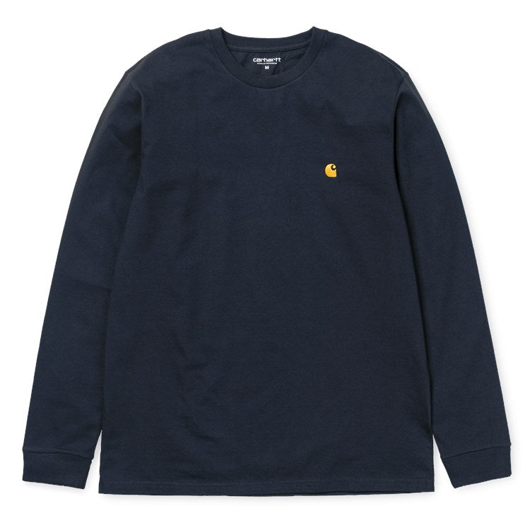 Carhartt WIP Chase L/S T-Shirt Dark Navy/Gold