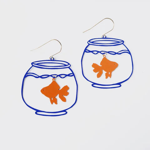 DENZ Goldfish Bowls Blue/Orange