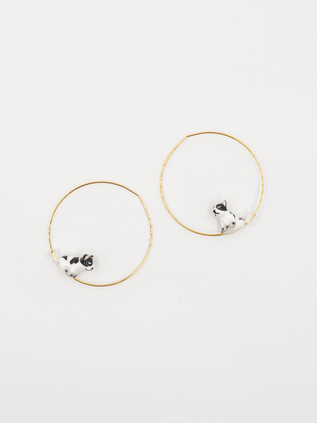 Nach French Bulldog Hoop Earrings