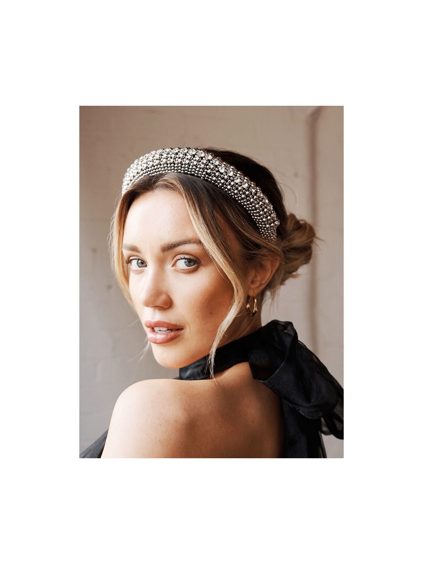 Angels Whisper Jodie Beaded Embellished Headband Silver