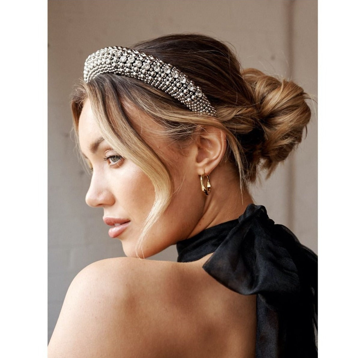 Angels Whisper Jodie Beaded Embellished Headband Silver