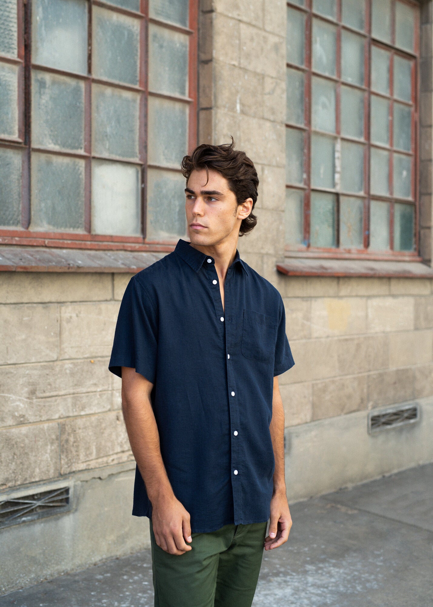 Hemp Clothing Australia Newtown S/S Shirt Navy