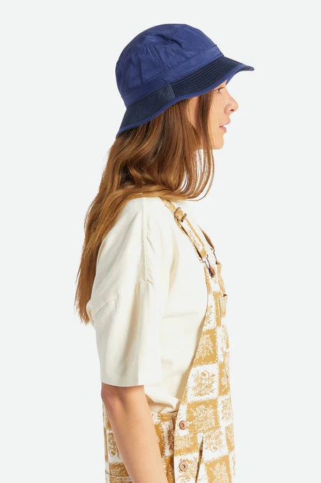 Brixton Beta Packable Bucket Hat Navy/Sky Blue