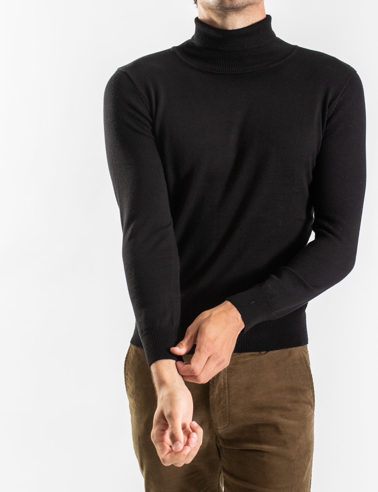 James Harper JHK14 New Turtleneck Knit Black