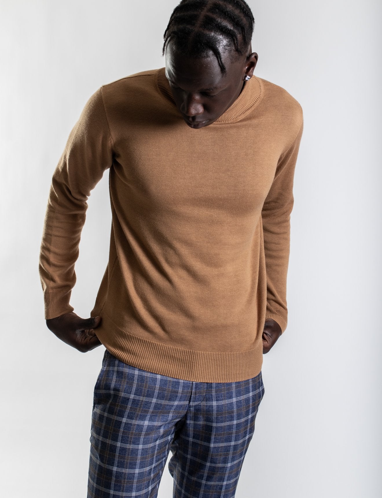 James Harper JHK14 New Turtleneck Knit Nutmeg