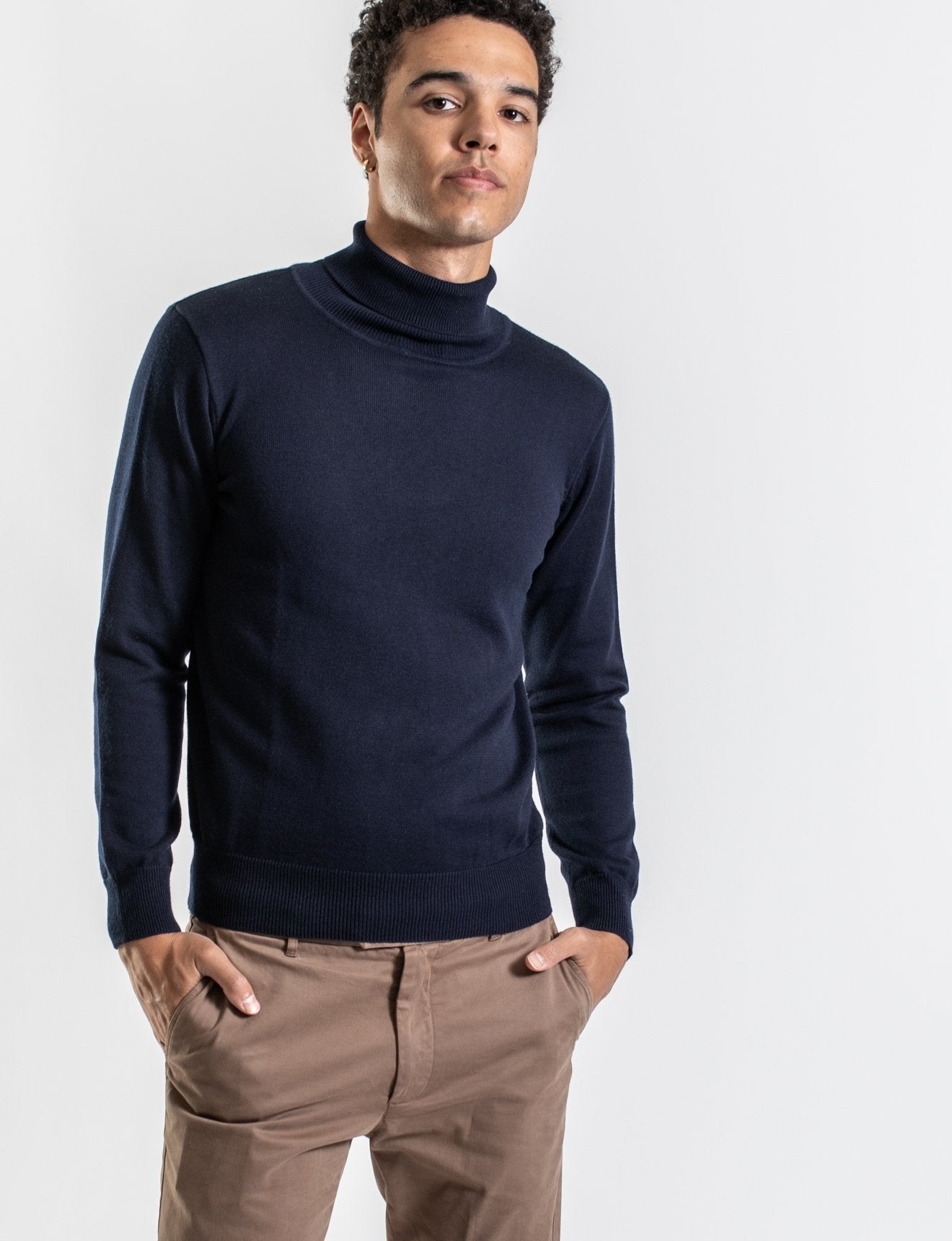 James Harper JHK14 New Turtleneck Knit Navy