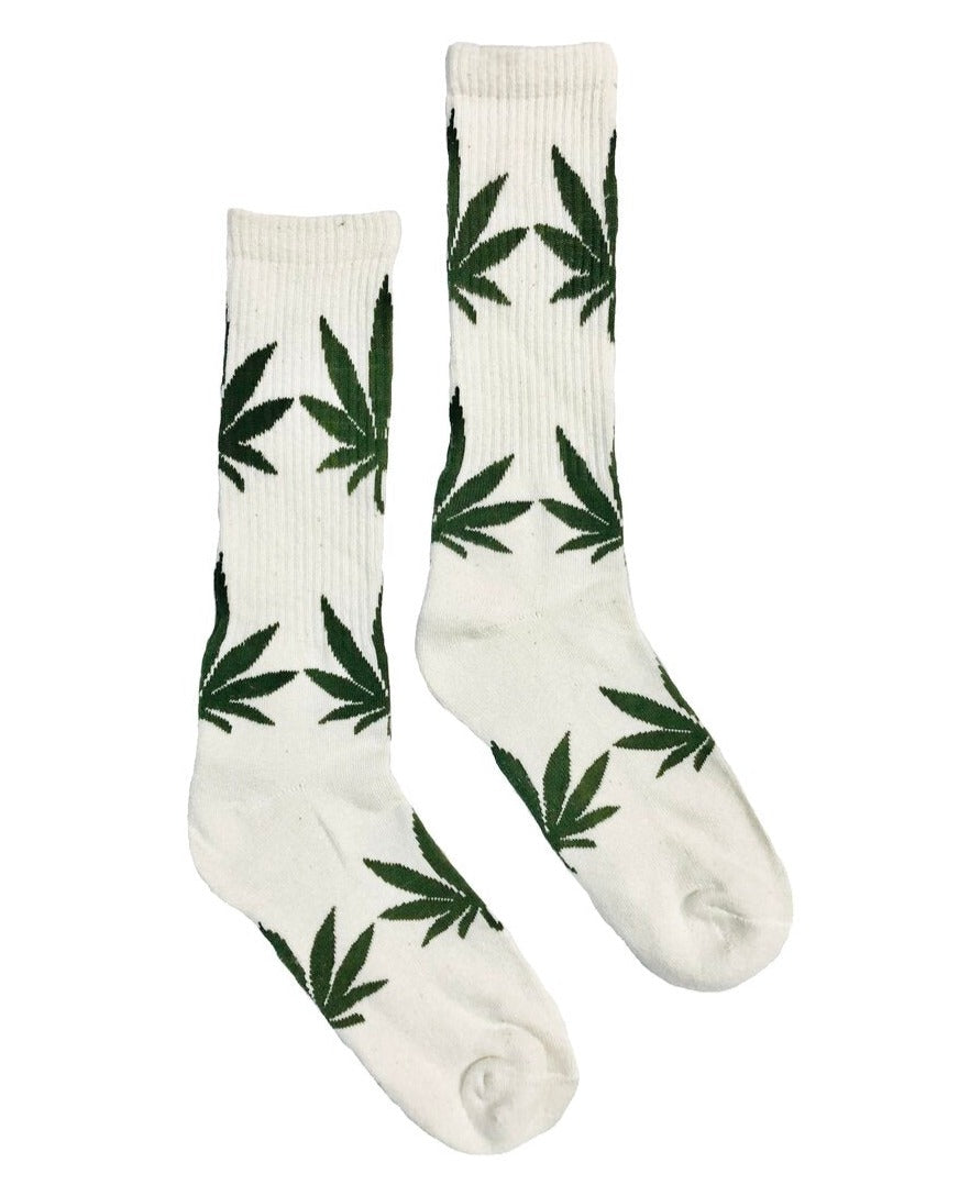 Hemp Clothing Australia Crew Socks Leaf