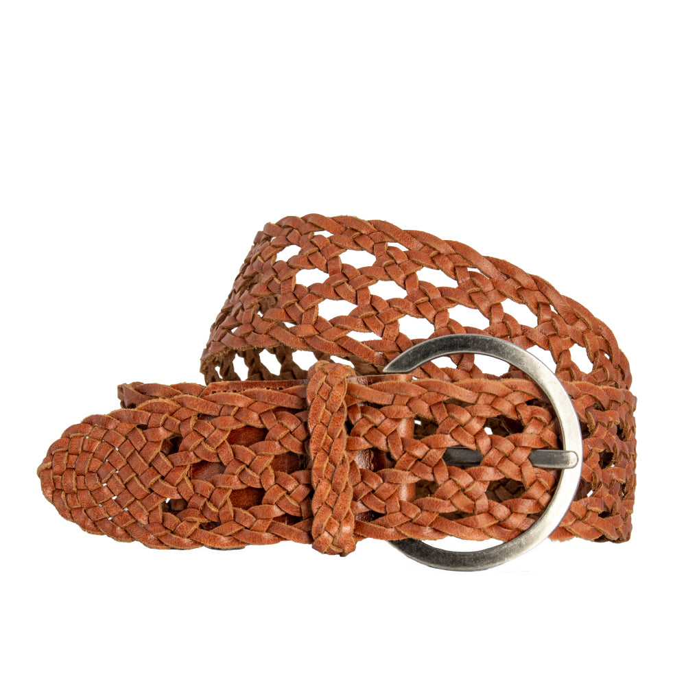 Loop Leather Co Boston Braid Belt Dark Tan