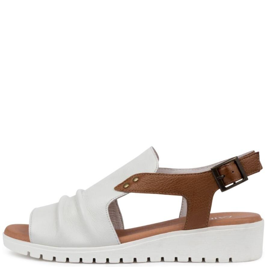 Django & Juliette Madis White Dark Tan Leather