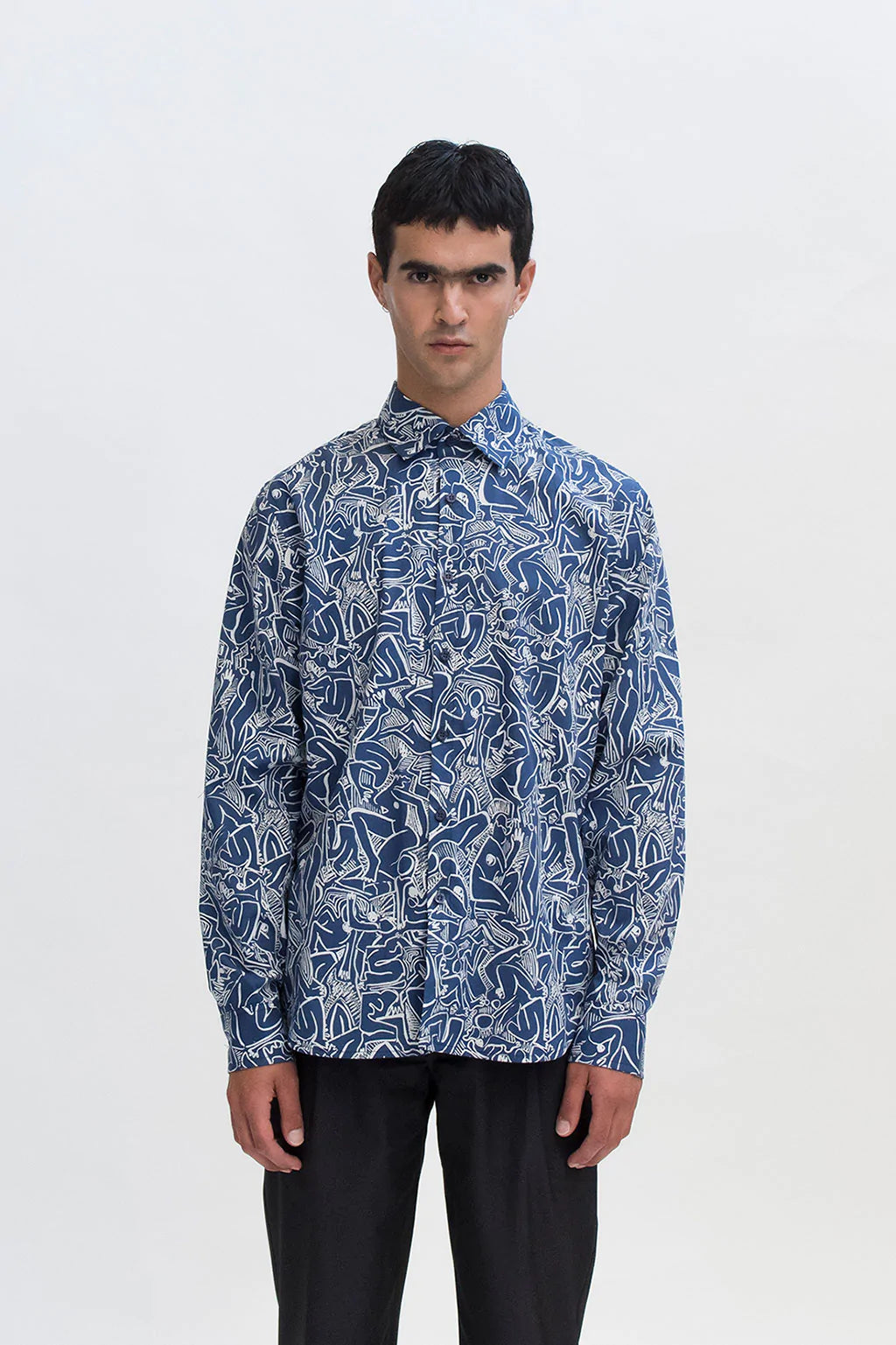 HEW Long Sleeve Shirt Hercules Navy Print