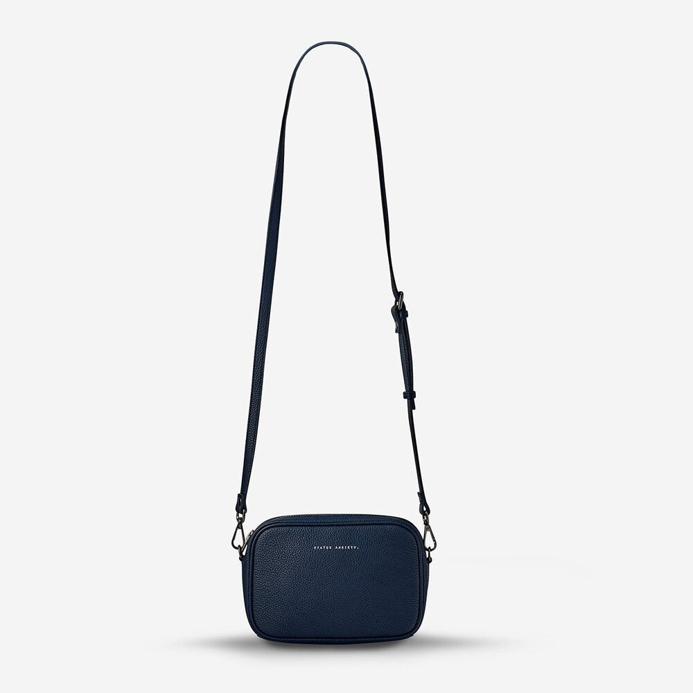 Status Anxiety Plunder Bag Navy Leather