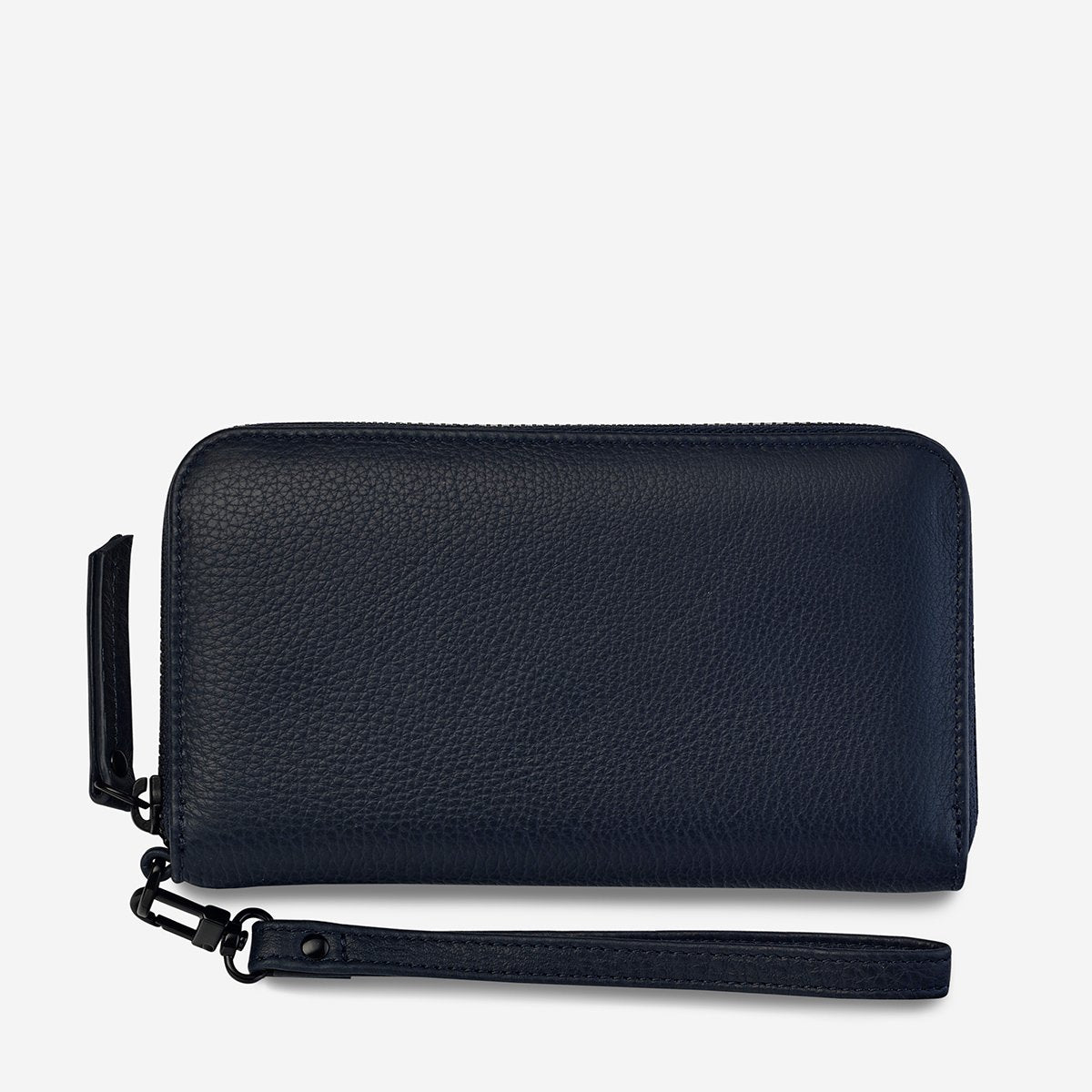 Status Anxiety Moving On Wallet Navy Blue Leather