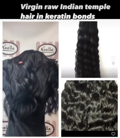 Curly Keratin Bond Hair Extensions Indian Temple Hair