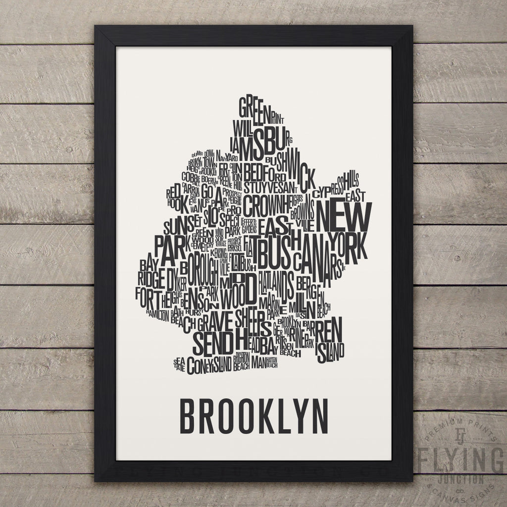 Brooklyn Typography City Map – Flying Junction Co.