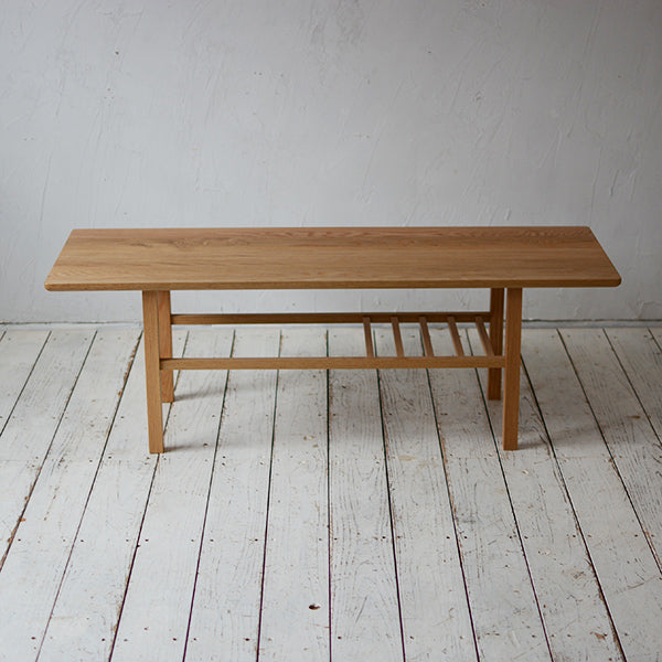 Living Table 1200 | オーク/ウォルナット無垢材_Front