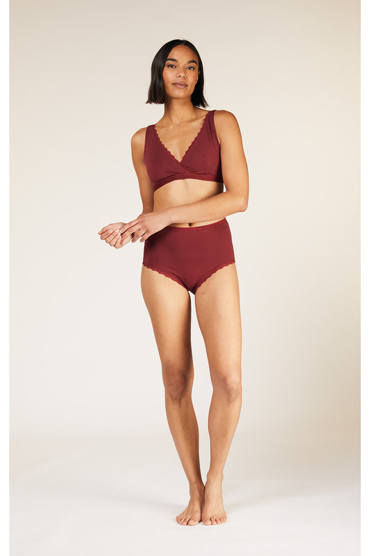 Women's Cotton Comfort Hipster Underwear - Auden™ Burgundy S