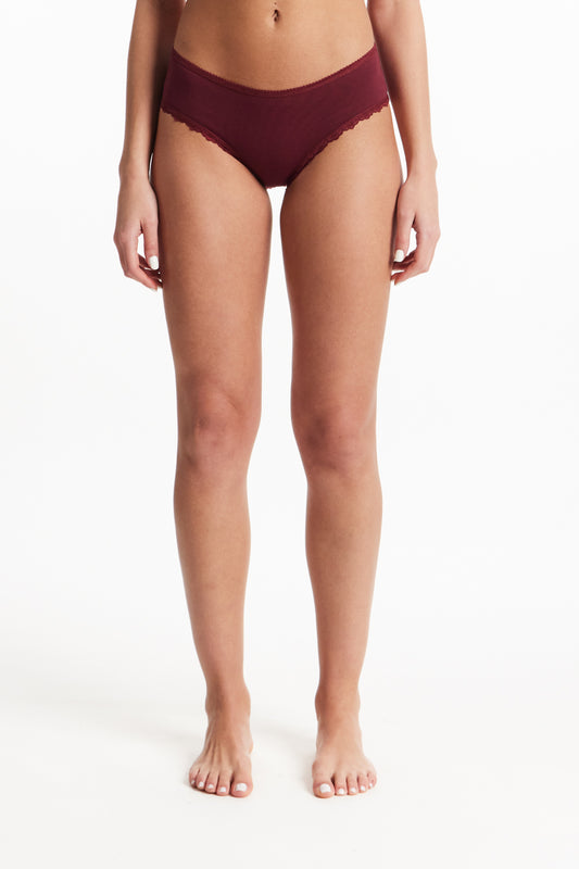 High Waist Brief in Burgundy – Textile Apparel