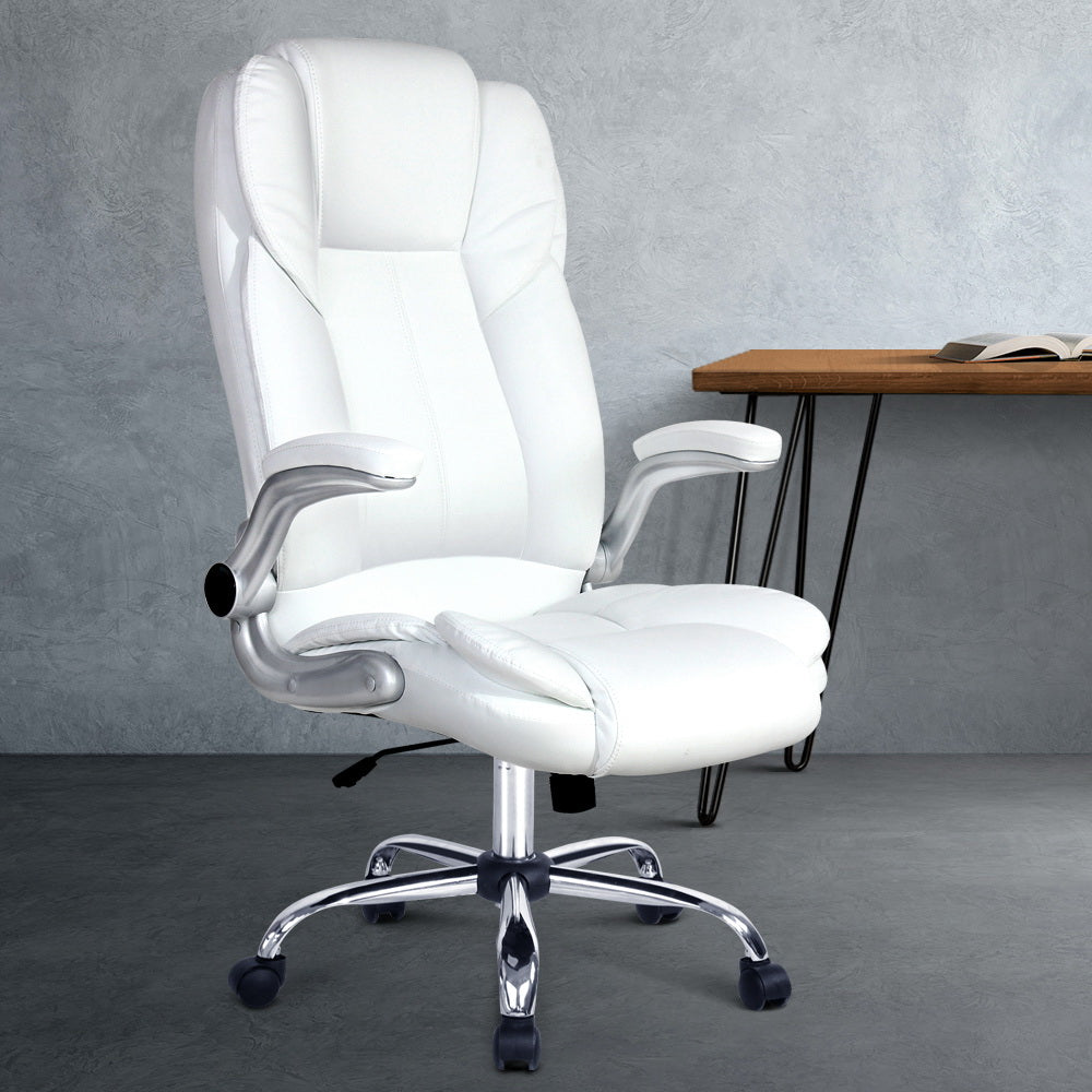 white leather office