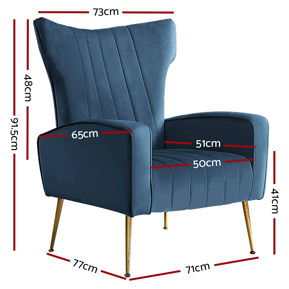 blue accent armchair