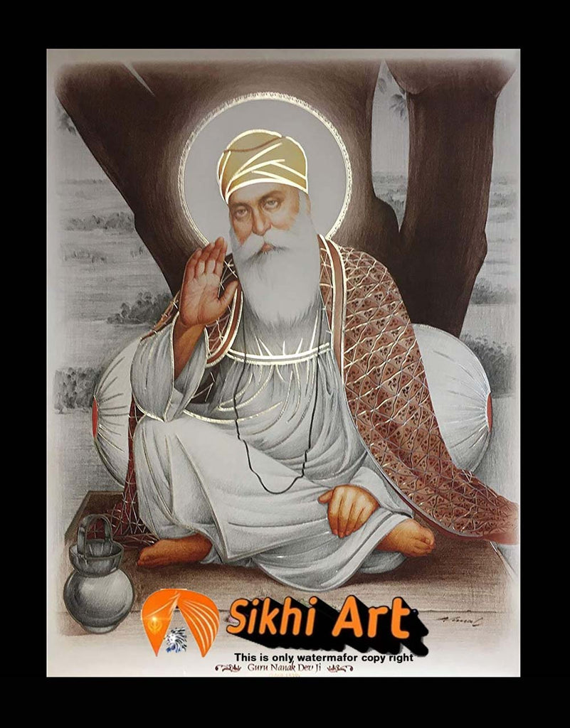 Sikh First Guru Nanak Dev Ji Picture Frame 2 In Size - 12 X 8 ...