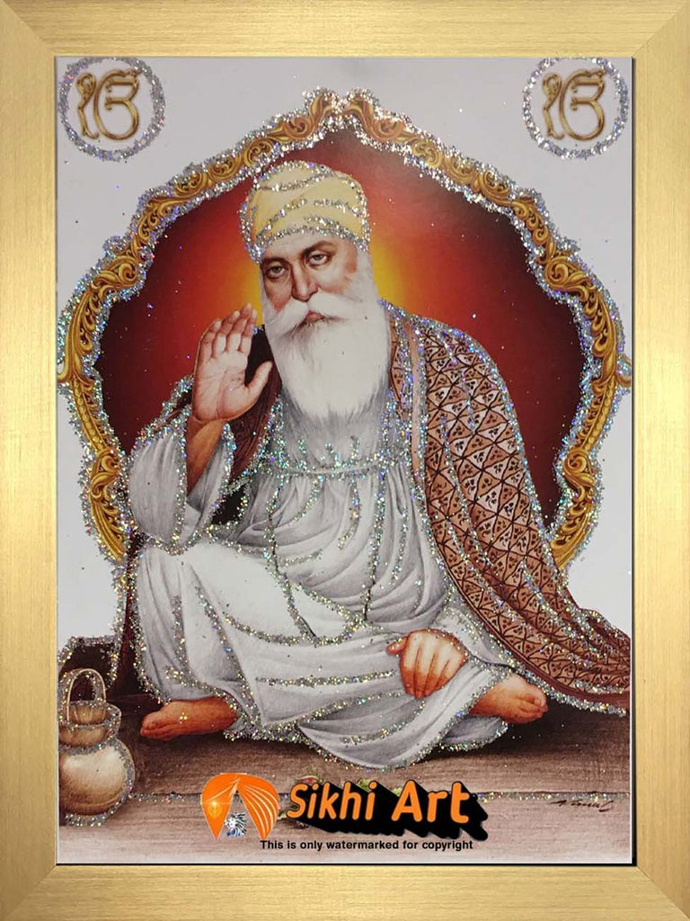 Siri Guru Nanak Dev Ji Small Desktop Picture Frame Photo with frame in