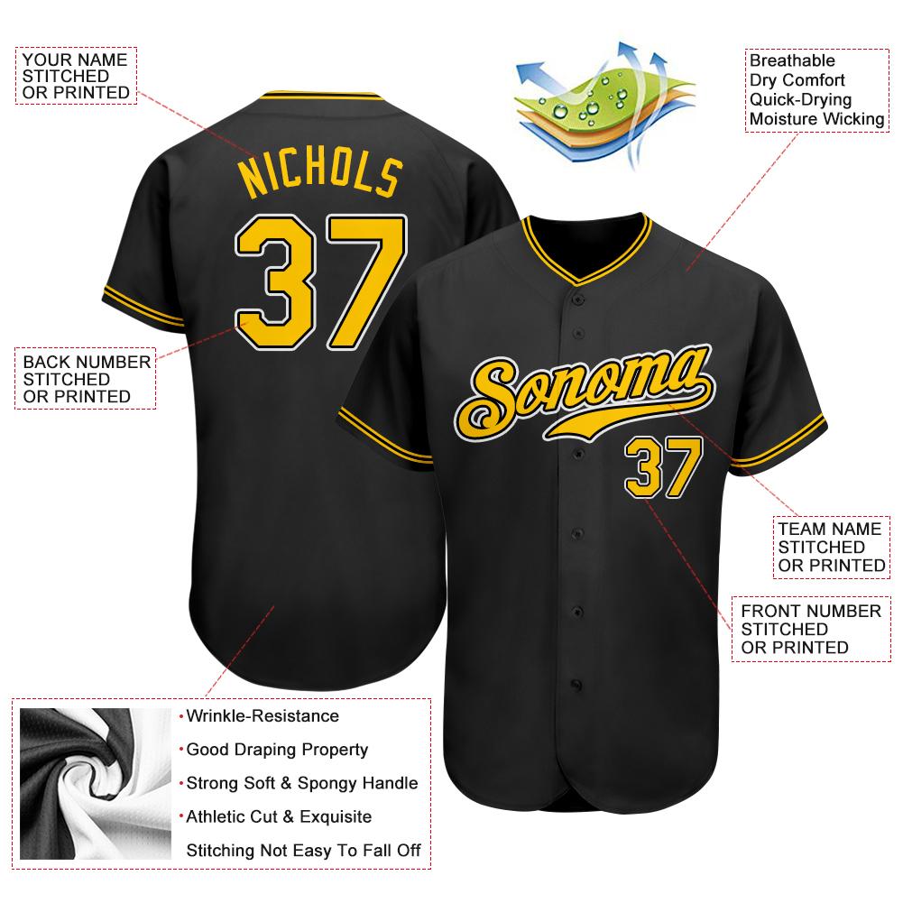 black and gold baseball jersey