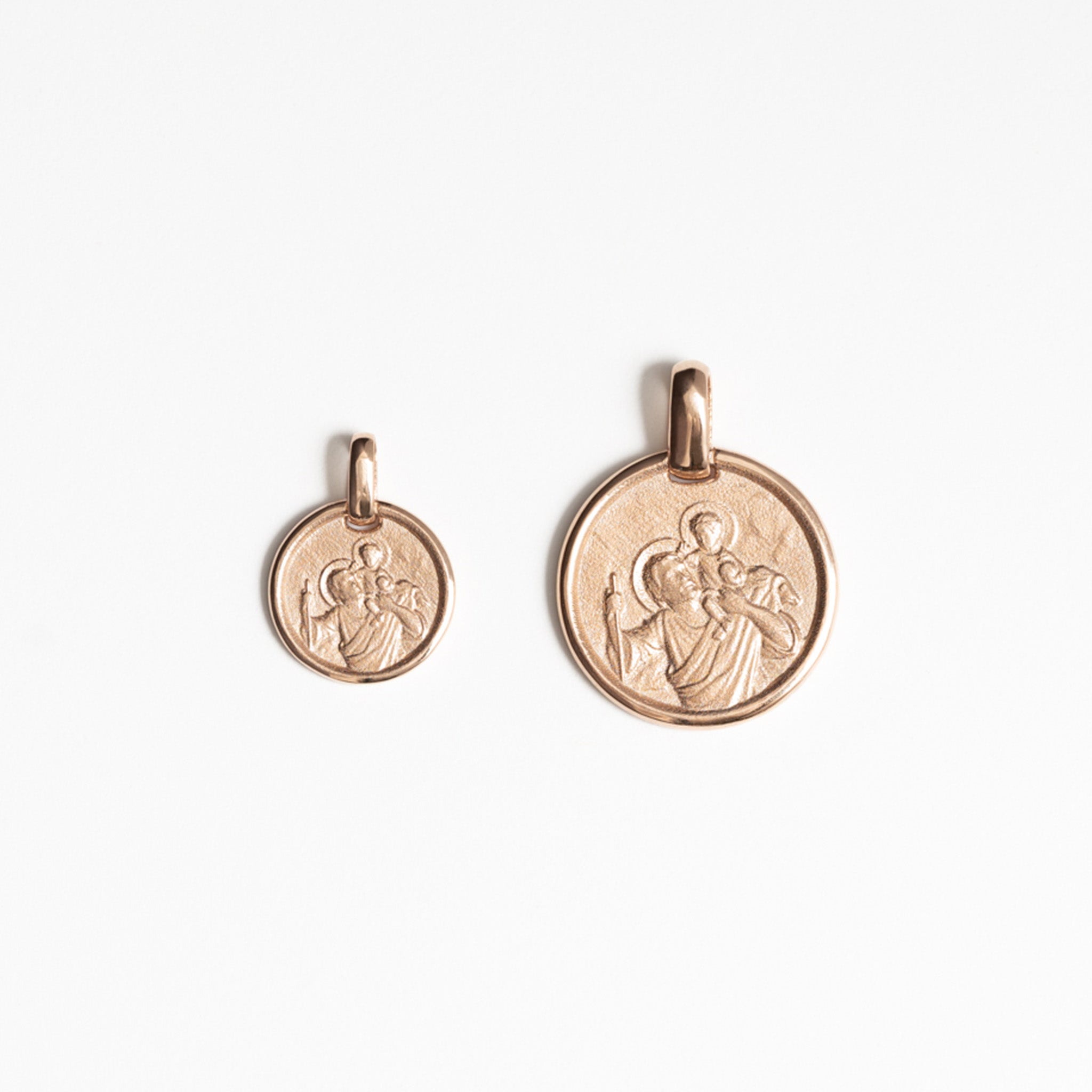 9ct Rose Gold St Christopher Pendant | Jewellerybox.co.uk