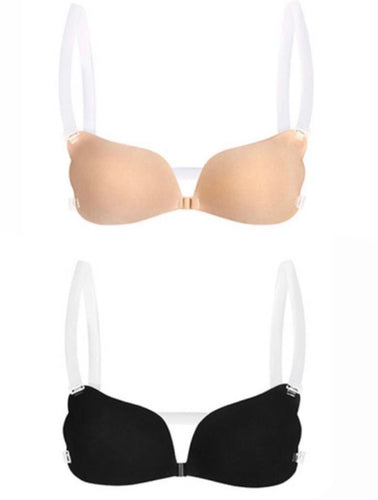 TK products Backless Bra with Transparent Straps Fancy Bra(COLOUR MAY VARY)  Women Push-up Non Padded Bra - Buy TK products Backless Bra with  Transparent Straps Fancy Bra(COLOUR MAY VARY) Women Push-up Non