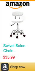 Swivel Salon Chair Adjustable Rolling Stool with Wheels Round Shape Back Barber Chair for Beauty Barber Tattoo Massage (White, Round Back)