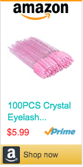  Roll over image to zoom in 100PCS Crystal Eyelash Mascara Brushes Wands Applicator Makeup Kits (Pink)