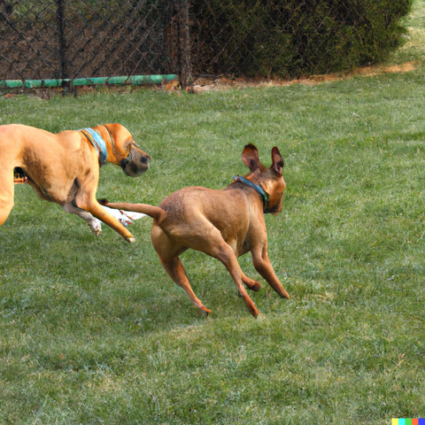 Dogs exercising